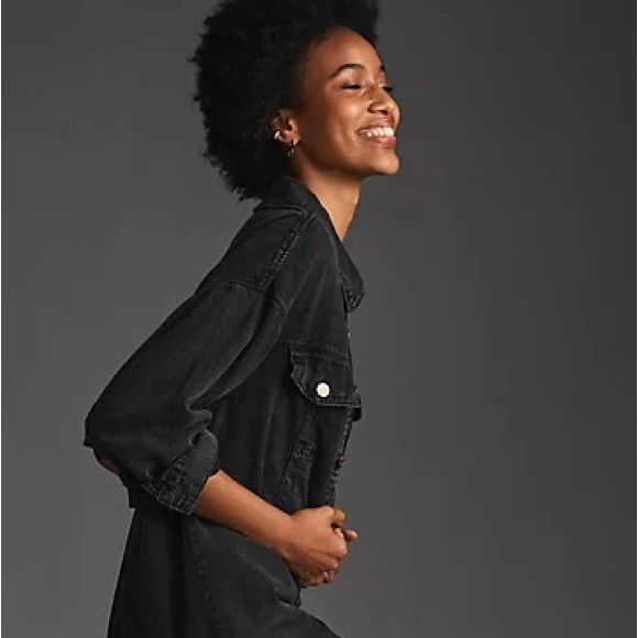 Anthropologie Pilcro Tulle & Denim Shirt Dress - Picture 8 of 15